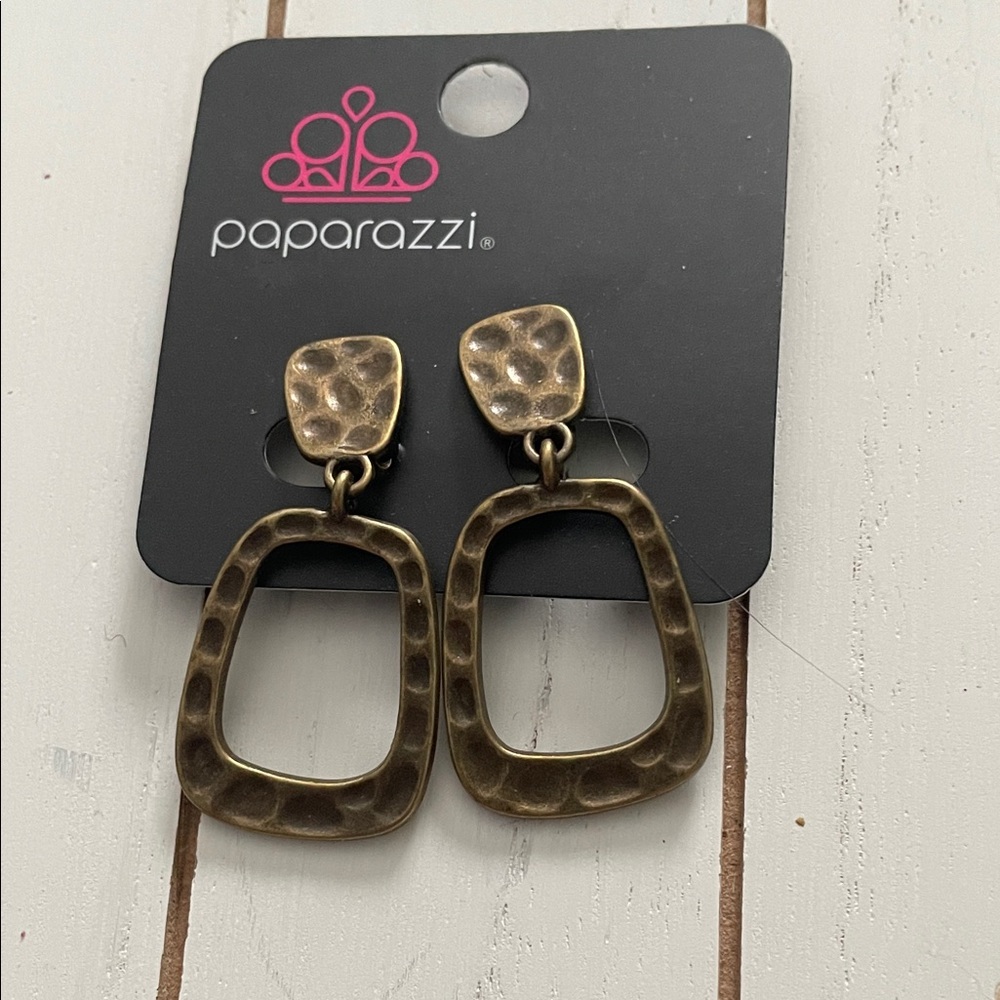 Paparazzi Clip-on Antique Brass Earrings